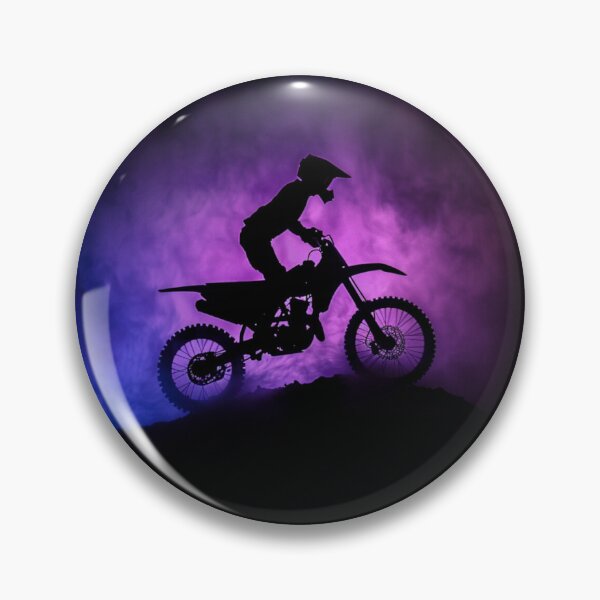 Item preview, Monochrome motocross bike silhouette neon background  Active Outdoors Inspired Art designed and sold by CDC40.