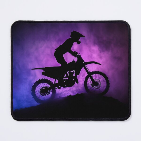 Item preview, Monochrome motocross bike silhouette neon background  Active Outdoors Inspired Art designed and sold by CDC40.