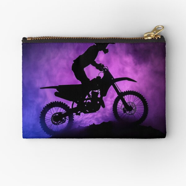 Item preview, Monochrome motocross bike silhouette neon background  Active Outdoors Inspired Art designed and sold by CDC40.