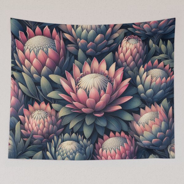 Item preview, Protean Elegance Protea Blossoms in a Symmetry of Beauty designed and sold by ArtComixHaven.