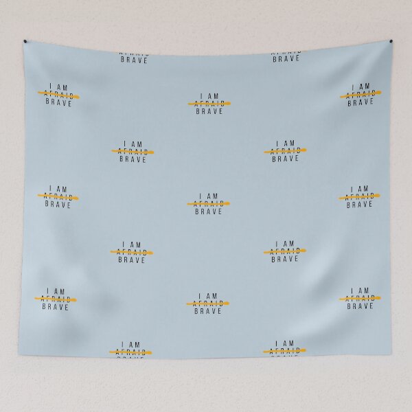 Item preview, I Am Brave | Pastel Blue Background designed and sold by RM-Journey.