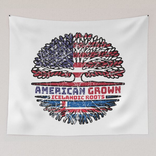Item preview, Iceland Icelandic American USA Tree Roots Flag designed and sold by FlagX.