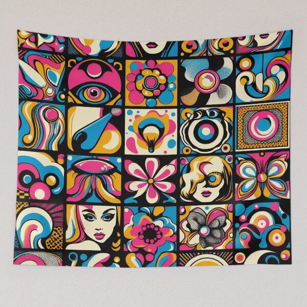 Item preview, Retro Revival: A Chic Montage of Pop Art Squares designed and sold by ArtComixHaven.