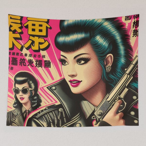 Item preview, Retro Oriental Punk Girl designed and sold by PulpVintage.