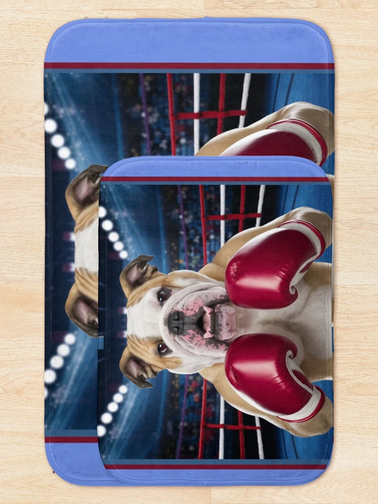Thumbnail 5 of 6, Bath Mat, Boxing Bulldog "The Champ" designed and sold by RWCarpenter.