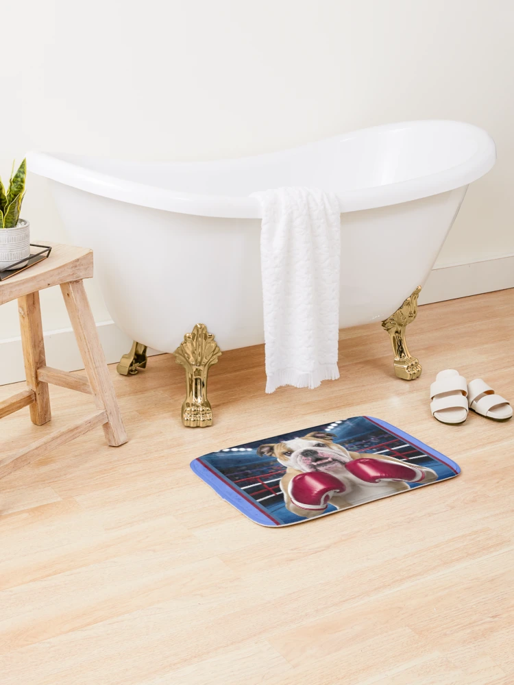Thumbnail 2 of 6, Bath Mat, Boxing Bulldog "The Champ" designed and sold by RWCarpenter.