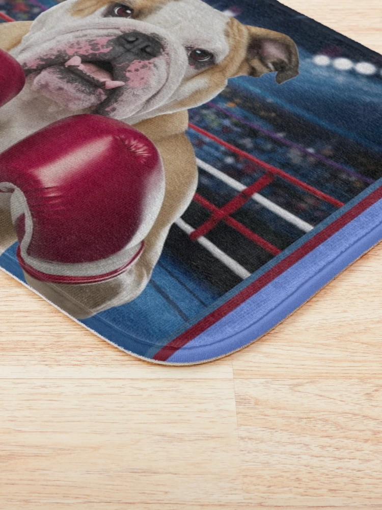 Thumbnail 3 of 6, Bath Mat, Boxing Bulldog "The Champ" designed and sold by RWCarpenter.