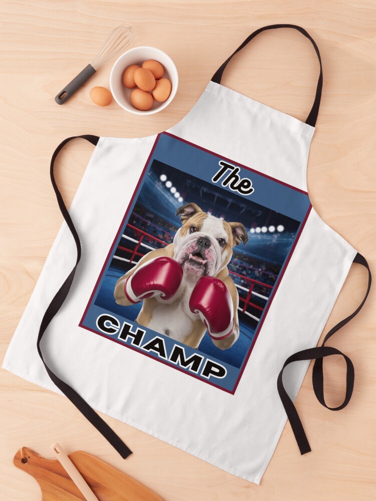 Thumbnail 1 of 6, Apron, Boxing Bulldog "The Champ" designed and sold by RWCarpenter.