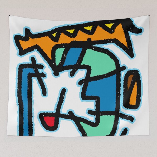 Item preview, Orange Cat abstract line illustration design designed and sold by Oqueartecura.