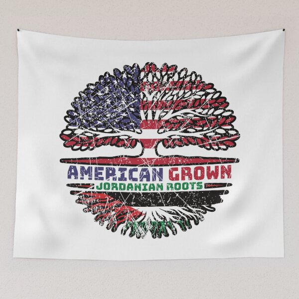Item preview, Jordanian Jordan US American USA United States Tree Roots Flag designed and sold by FlagX.