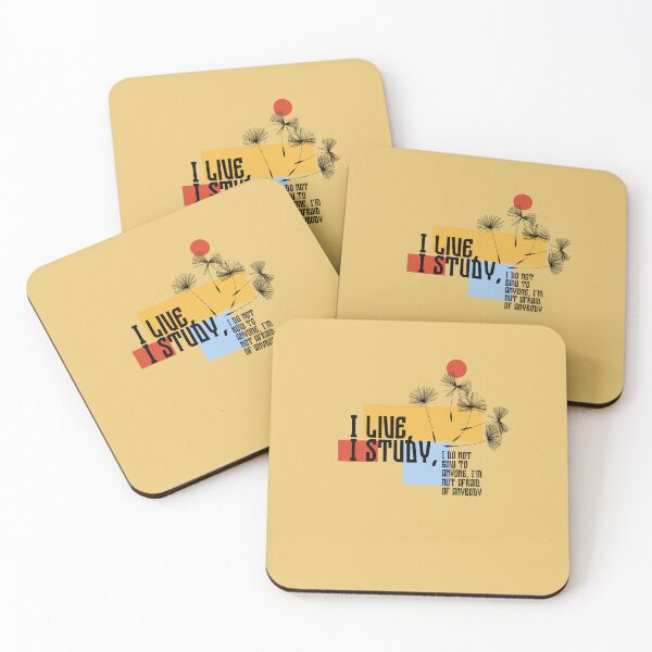 Item preview, I live, I study, I do not bow to anyone | Dandelions Illustration | Yellow Background designed and sold by RM-Journey.