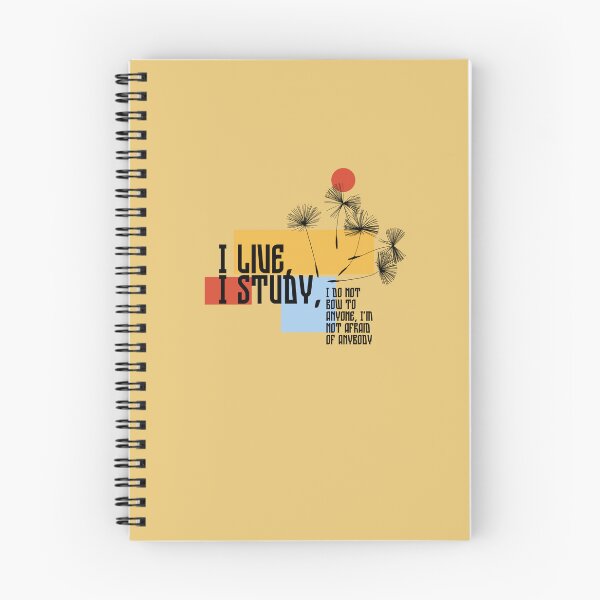 Item preview, I live, I study, I do not bow to anyone | Dandelions Illustration | Yellow Background designed and sold by RM-Journey.