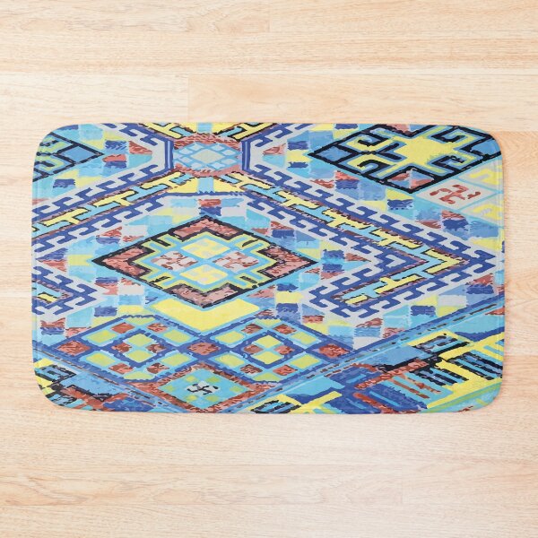Item preview, Blue embroidered ethnic fabric vintage boho chic fabric decor designed and sold by T-Mex.
