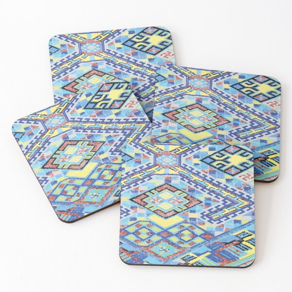 Item preview, Blue embroidered ethnic fabric vintage boho chic fabric decor designed and sold by T-Mex.
