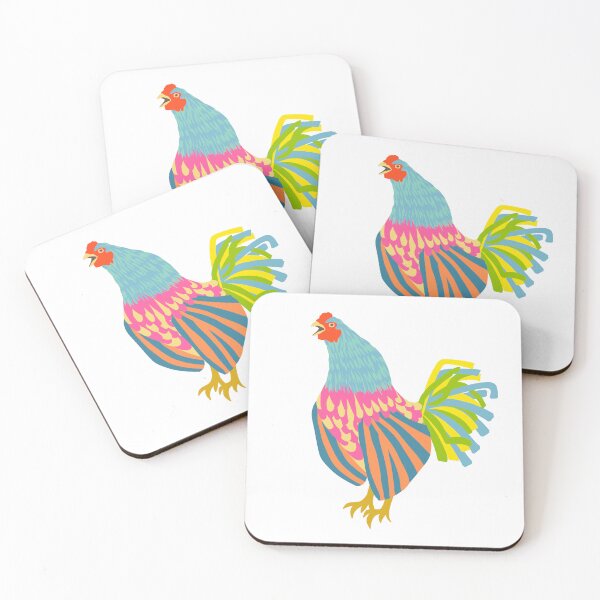 Item preview, Colorful clucking chicken designed and sold by omgchickens.