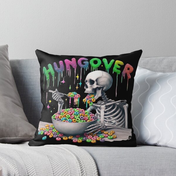Item preview, "Hung Over" Skeleton Eating Froot Loops designed and sold by FlawlessSeams.