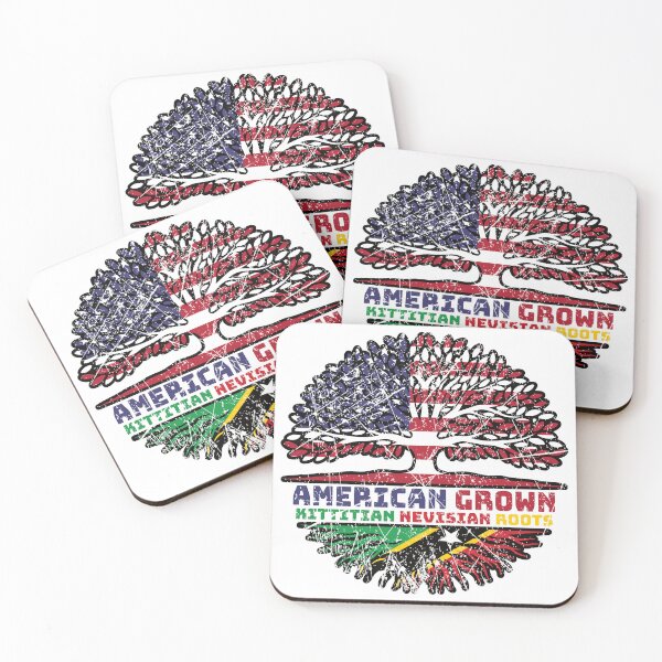 Item preview, Saint Kitts and Nevis Kittitian Nevisian American USA Tree Roots Flag designed and sold by FlagX.