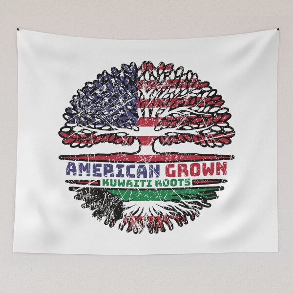 Item preview, Kuwait Kuwaiti US American USA United States Tree Roots Flag designed and sold by FlagX.
