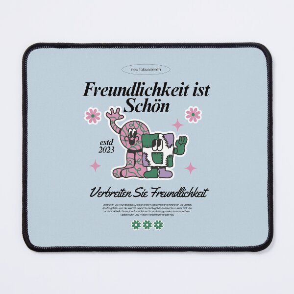 Artikelvorschau, Freundlichkeit ist schön | Niedliche Charakterillustration | Pastellblauer Hintergrund entworfen und verkauft von RM-Journey.