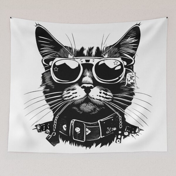 Item preview, Cat in punk rock style designed and sold by dedoma.