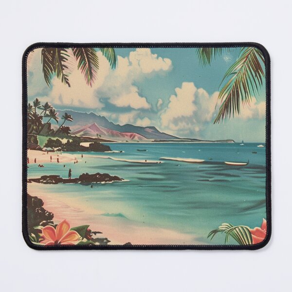 Item preview, Vintage Hawaii Beach Flowers Travel Scenery Art designed and sold by LVTFCOarts.