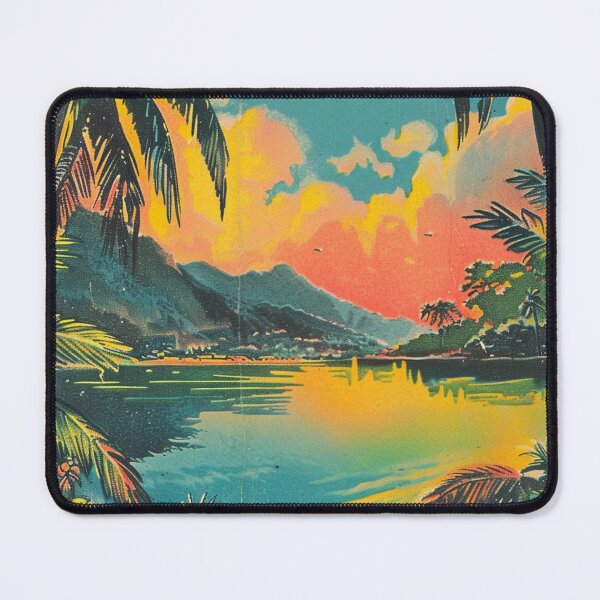 Item preview, Vintage Hawaii Graphic Art Peaceful Beach Cove designed and sold by LVTFCOarts.