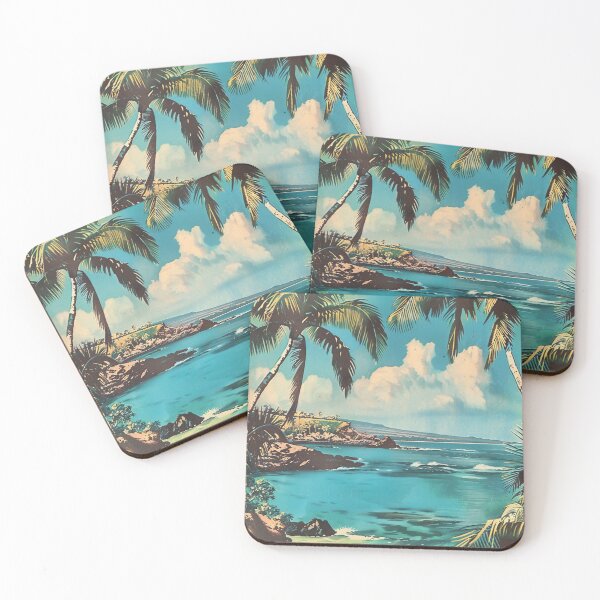 Item preview, Vintage Kauai Hawaii Beach Palm Trees Illustration designed and sold by LVTFCOarts.