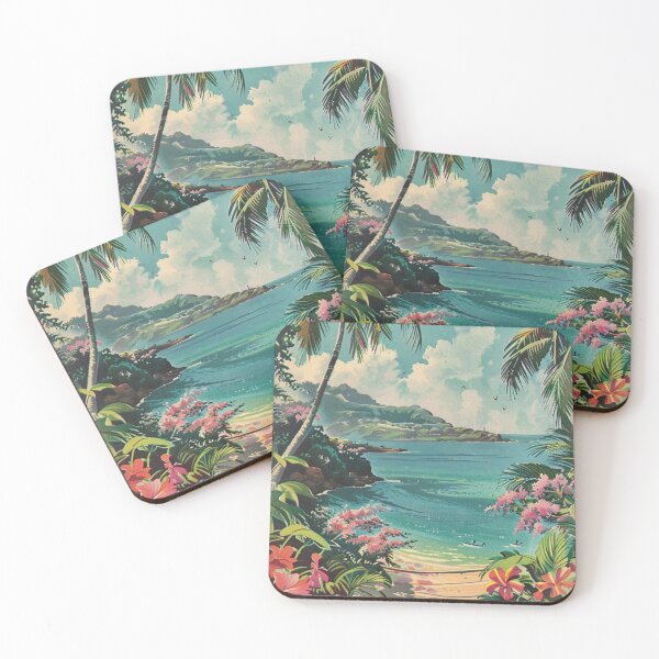 Item preview, Vintage Hawaiian Beach Flowers Clouds Aesthetic designed and sold by LVTFCOarts.