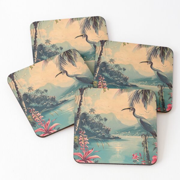 Item preview, Vintage Hawaii Lagoon Tropical Palm Tree Vibe Art designed and sold by LVTFCOarts.