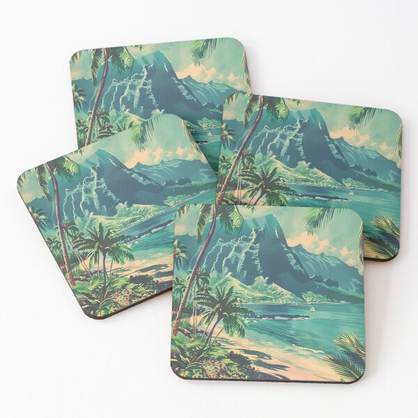 Item preview, Vintage Hawaii Island Coast Beach Sunset Art designed and sold by LVTFCOarts.