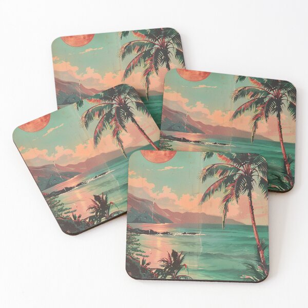 Item preview, Vintage Hawaii Beach Cove Summer Evening Sunset Vibe designed and sold by LVTFCOarts.