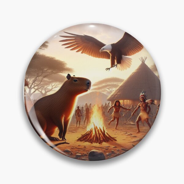 Item preview, Capybara Visits Aboriginal Tribe2 designed and sold by Capybara Art Lover.