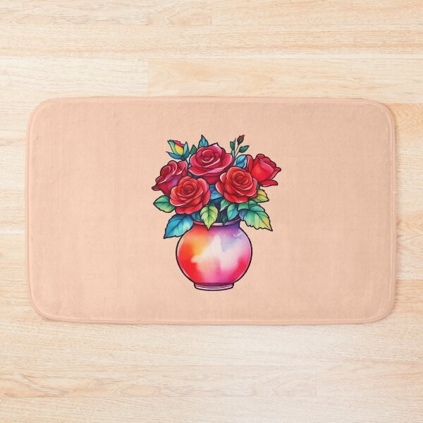 Item preview, red roses in a vase designed and sold by Cosmicreations1.