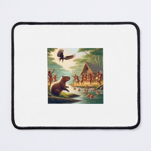 Item preview, Capybara Visits Aboriginal Tribe4 designed and sold by Capybara Art Lover.