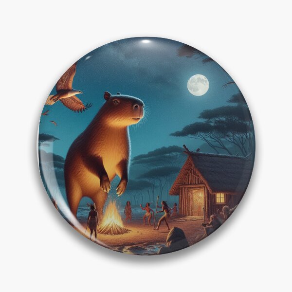 Item preview, Capybara Visits Aboriginal Tribe8 designed and sold by Capybara Art Lover.