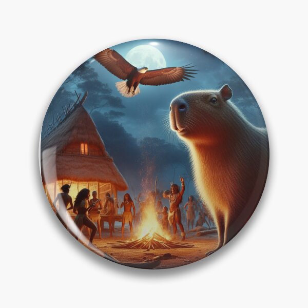 Item preview, Capybara Visits Aboriginal Tribe9 designed and sold by Capybara Art Lover.