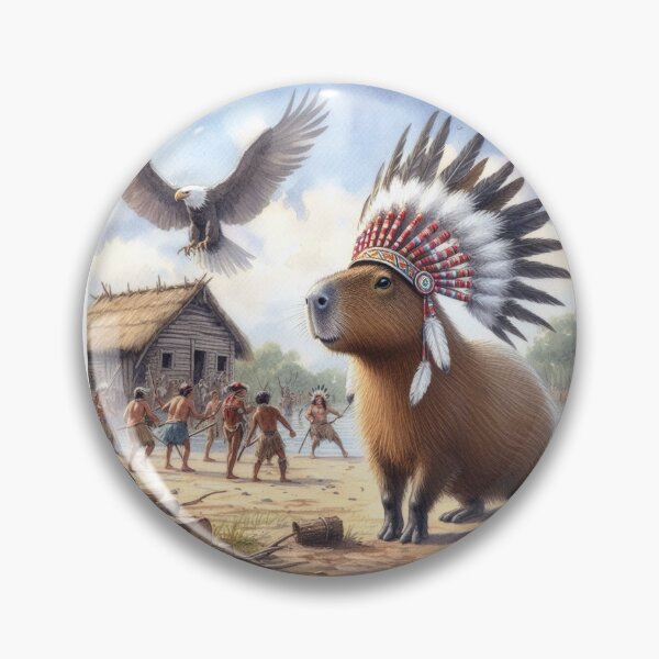 Item preview, Capybara Visits Aboriginal Tribe10 designed and sold by Capybara Art Lover.