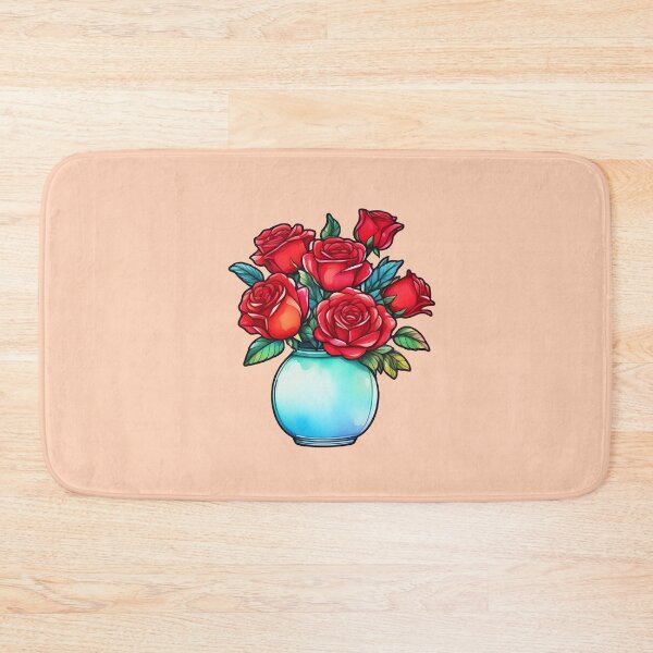 Item preview, red roses in a vase designed and sold by Cosmicreations1.