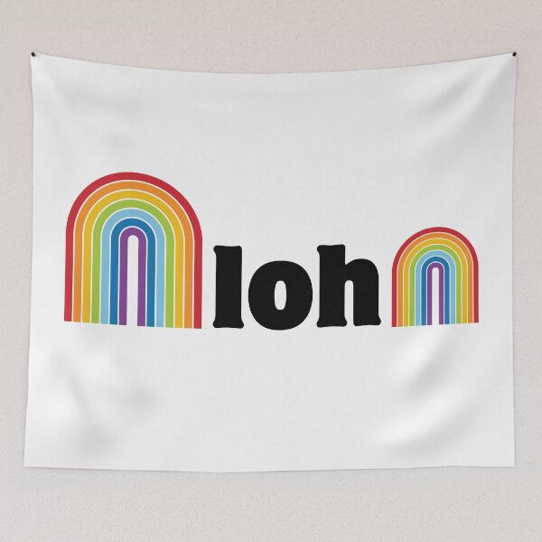 Item preview, Double Rainbow Aloha - black text designed and sold by Whatdoesmilosee.