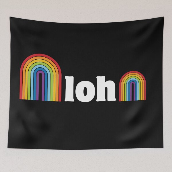 Item preview, Double Rainbow Aloha - white text designed and sold by Whatdoesmilosee.