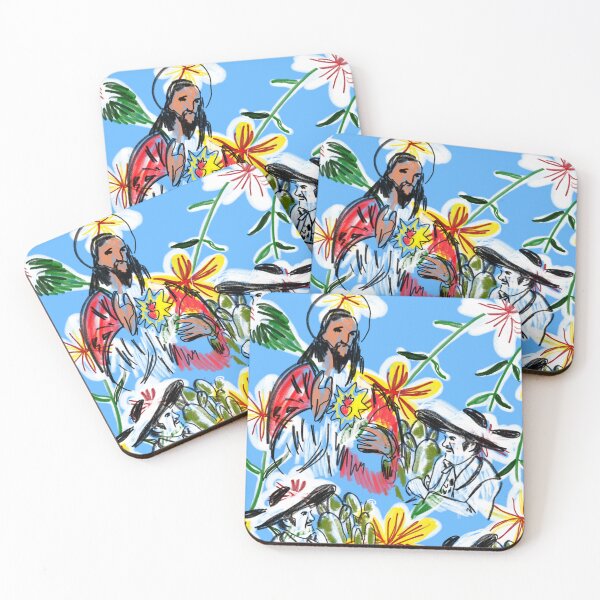 Item preview,  Sacred heart of Jesus Vicente Fernandez blue composition designed and sold by corazonbysergio.
