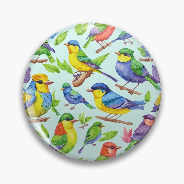 Item preview, Birds Pattern Watercolor Style Green Background designed and sold by Horizon Pattern.