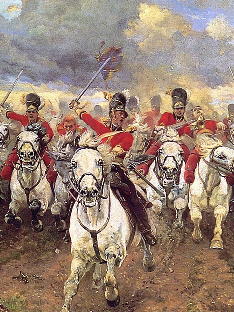 Scotland Forever! 1881, Battle of Waterloo, Lady Butler, Charge of the Royal Scots Greys. by TOMSREDBUBBLE