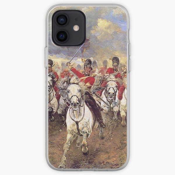 Scotland Forever! 1881, Battle of Waterloo, Lady Butler, Charge of the Royal Scots Greys. iPhone Soft Case