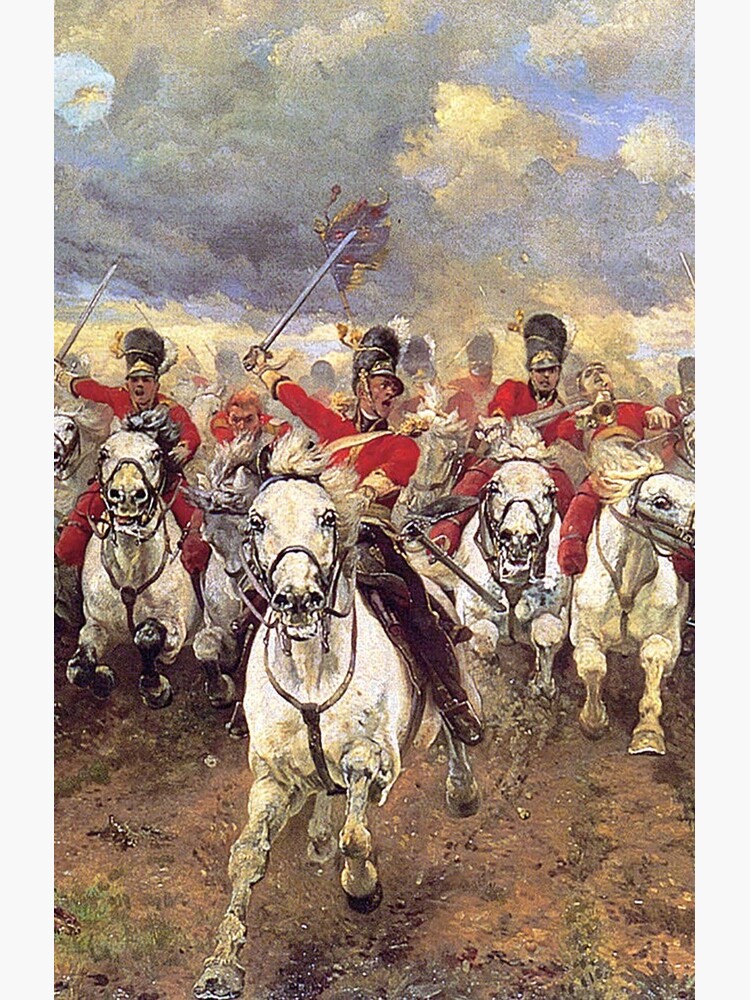 Scotland Forever! 1881, Battle of Waterloo, Lady Butler, Charge of the Royal Scots Greys. by TOMSREDBUBBLE