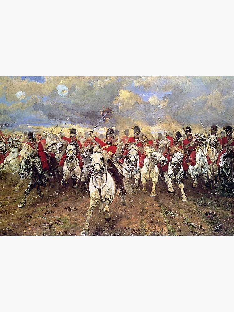 Scotland Forever! 1881, Battle of Waterloo, Lady Butler, Charge of the Royal Scots Greys. by TOMSREDBUBBLE