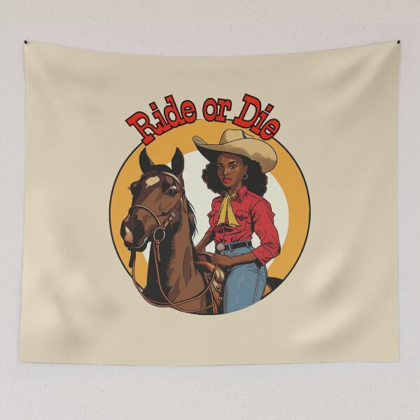 Item preview, Ride or Die Cowgirl (Yellow Scarf) designed and sold by Seedcap7.