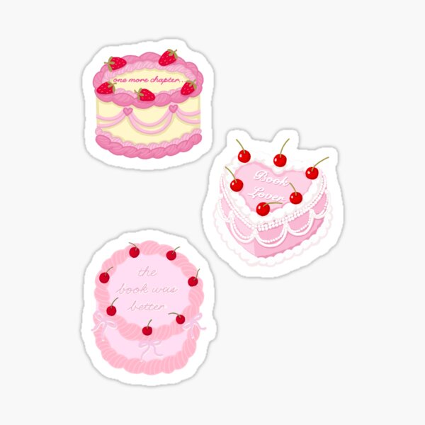 Item preview, Book Lover Cake Sticker Pack designed and sold by art by mckenzie.