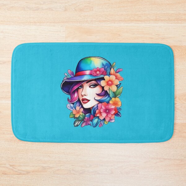 Item preview, woman in a floral hat designed and sold by Cosmicreations1.