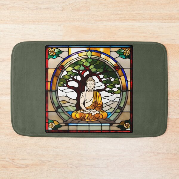Item preview, Buddha Under Bodhi Tree I  Stained Glass look. designed and sold by Kona Linda.